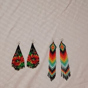 New Colorful Beaded Earrings Set